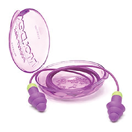 EAR PLUGS, PURPLE ROCKET W/CORD (50PR/BX 4BX/CS)