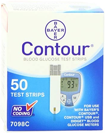 CONTOUR, BLOOD GLUCOSE TEST STRIPS (50/BX 24BX/CS)