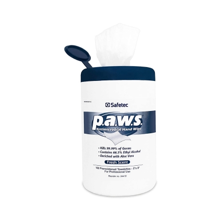 WIPE, HAND PAWS ANTIMICROBIAL (160/EA 12/CS)