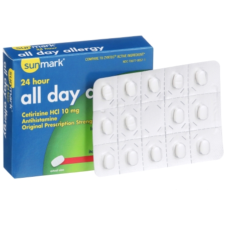 ALL DAY ALLERGY, TAB 10MG CETIRIZINE HCL (14/BT)