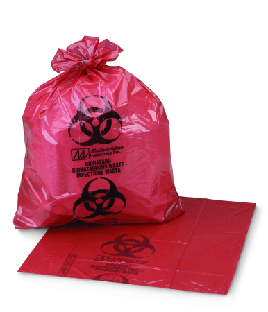 BAG, BIOHAZ – SL RED 40X55 55GL 1.25MIL (150/CS) MGM03