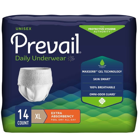 BRIEF, PULL-ON PREVAIL XLG (14/PK 4PK/CS)