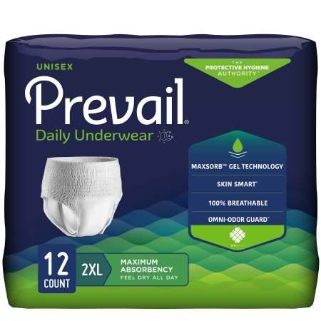 BRIEF, PULL-ON PREVAIL SUP ABSRB 2XLG (12/PK 4PK/C