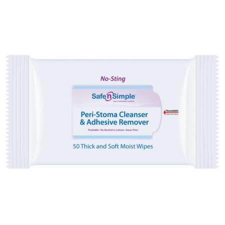 WIPE, ADHSV REMOVER PERI-STOMA(50/PK 12PK/CS)
