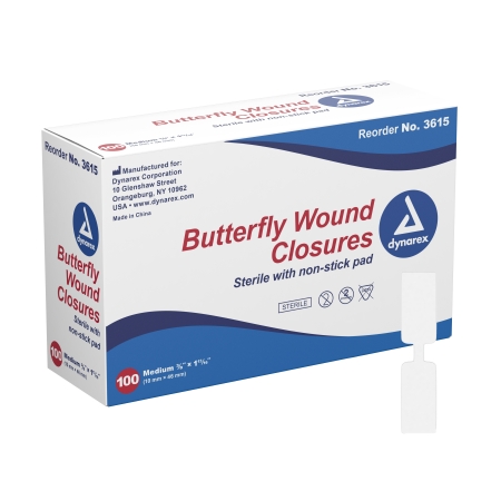 BANDAGE, BUTTERFLY 3/8″X1 13/16 (100/BX 24BX/CS)