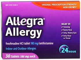 ALLEGRA 24HR, TAB 180MG ADLT (30/BT)