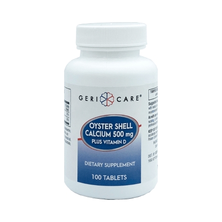 OYSTER SHELL CALCIUM, TAB 500MG +VITMN D3 200IU (100/BT)