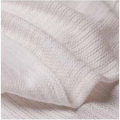 BLANKET THERMAL 66X90 WHT     100% COTTON